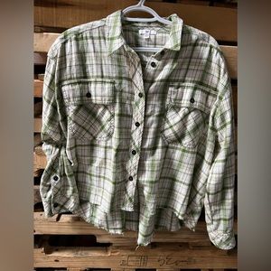 BP plaid crop loose for flannel plaid top